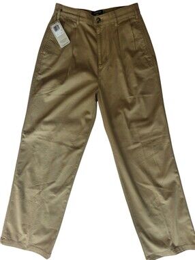 Dockers High Wide Pleated Khaki Trousers